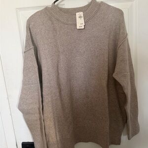 Aerie women’s Tan Crewneck Sweater
